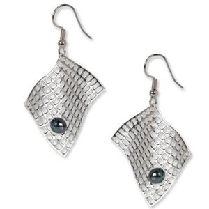 David Howell & Co. Design Diamond Armchair Modern Silver Earrings , artistic